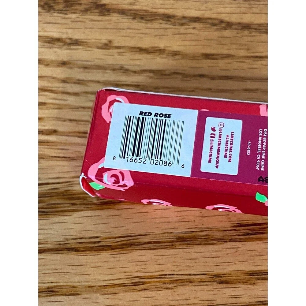 Lime Crime Velvetines RED ROSE Liquid Matte Lipstick FULL SIZE  NEW Boxed Rare
